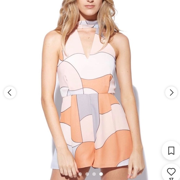 C/MEO Collective Colorblock Halter Romper - Picture 1 of 13